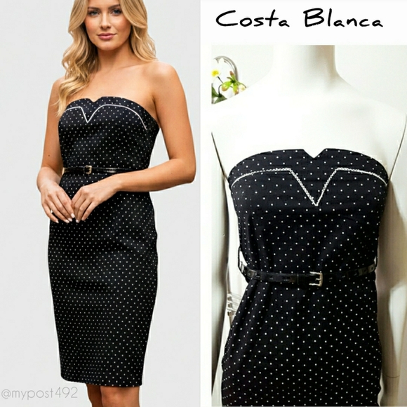 Costa Blanca Dresses & Skirts - 90's-Y2K🔥Polka-dot Strapless Stretchy Summer Dress